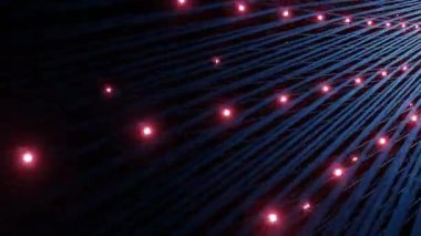 4K 3D animasyon. Siber uzay soyutlaması. Fütürist Teknoloji Dijital Soyutlaması. Teknolojik ve bağlantı hareketi geçmişi. Basit parlak arkaplan, bilim kurgu yapısı