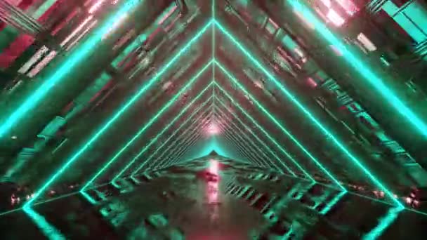 Animation Flug Abstrakten Science Fiction Tunnel Nahtloser Schleife Futuristische Bewegungsgrafik — Stockvideo