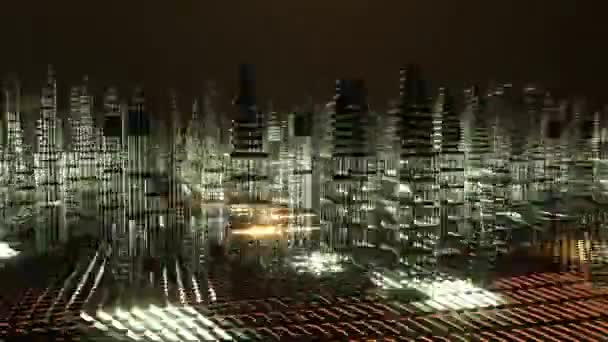 Animation Motion Graphique Ville Moderne Hologramme Futuristic Technology Digital Urban — Video