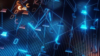 3d Rending Digital World arka plan ikili harita teknolojisi. Küresel ağ bağlantısı ve veri bağlantı kavramı. İletişim teknolojisi küresel dünya ağı