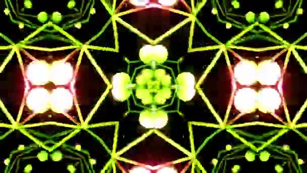 Animation Futuristic Kaleidoscope Patterns Loop Psychedelic Motion Abstract Kaleidoscope Background — Stock Video