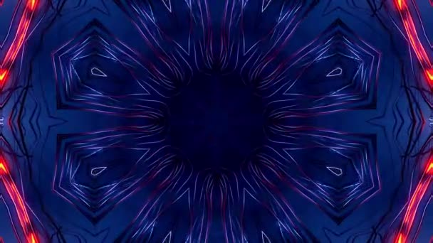 Animace Futuristické Kaleidoskopické Vzory Psychedelický Pohyb Loop Abstraktní Pozadí Kaleidoskopu — Stock video