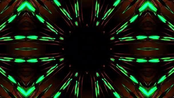 Animacja Futurystyczne Wzory Kalejdoskopu Loop Psychodeliczny Ruch Streszczenie Kalejdoskop Tle — Wideo stockowe