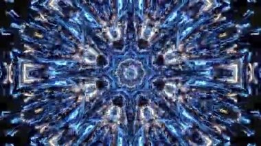 4K 3D Animasyon Futuristik Kaleydoskop desenleri. VJ Döngü Psikedelik Hareketi. Soyut Kaleydoskop Geçmişi. Hareket Grafikleri Deseni. 4K Fraktal Animasyon Görüntüsü