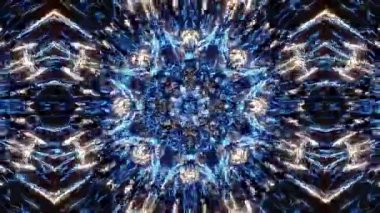 4K 3D Animasyon Futuristik Kaleydoskop desenleri. VJ Döngü Psikedelik Hareketi. Soyut Kaleydoskop Geçmişi. Hareket Grafikleri Deseni. 4K Fraktal Animasyon Görüntüsü