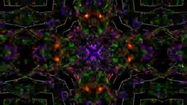 4K 3D Animasyon Futuristik Kaleydoskop desenleri. VJ Döngü Psikedelik Hareketi. Soyut Kaleydoskop Geçmişi. Hareket Grafikleri Deseni. 4K Fraktal Animasyon Görüntüsü