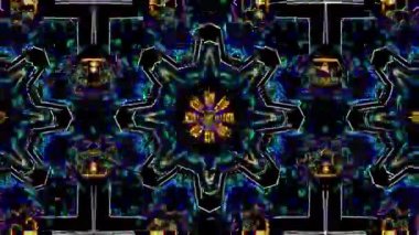 4K 3D Animasyon Futuristik Kaleydoskop desenleri. VJ Döngü Psikedelik Hareketi. Soyut Kaleydoskop Geçmişi. Hareket Grafikleri Deseni. 4K Fraktal Animasyon Görüntüsü