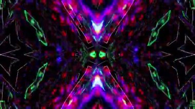4K 3D Animasyon Futuristik Kaleydoskop desenleri. VJ Döngü Psikedelik Hareketi. Soyut Kaleydoskop Geçmişi. Hareket Grafikleri Deseni. 4K Fraktal Animasyon Görüntüsü