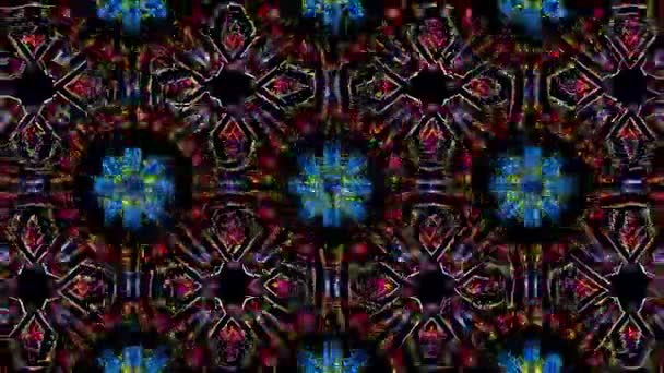 Animace Futuristické Kaleidoskopické Vzory Psychedelický Pohyb Loop Abstraktní Pozadí Kaleidoskopu — Stock video