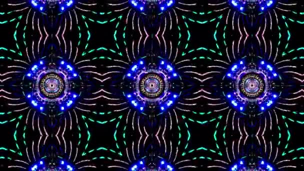 Animation Futuriste Motifs Kaléidoscope Loop Mouvement Psychédélique Résumé Kaléidoscope Contexte — Video