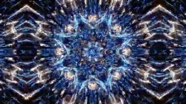4K 3D Animasyon Futuristik Kaleydoskop desenleri. VJ Döngü Psikedelik Hareketi. Soyut Kaleydoskop Geçmişi. Hareket Grafikleri Deseni. 4K Fraktal Animasyon Görüntüsü
