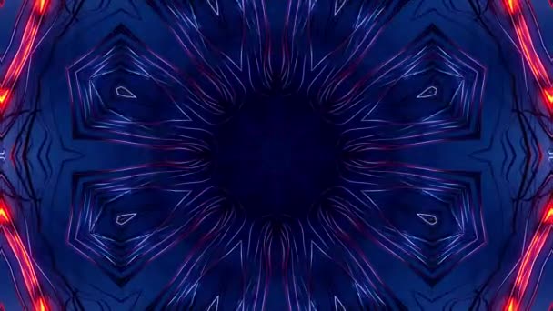 Animacja Futurystyczne Wzory Kalejdoskopu Loop Psychodeliczny Ruch Streszczenie Kalejdoskop Tle — Wideo stockowe
