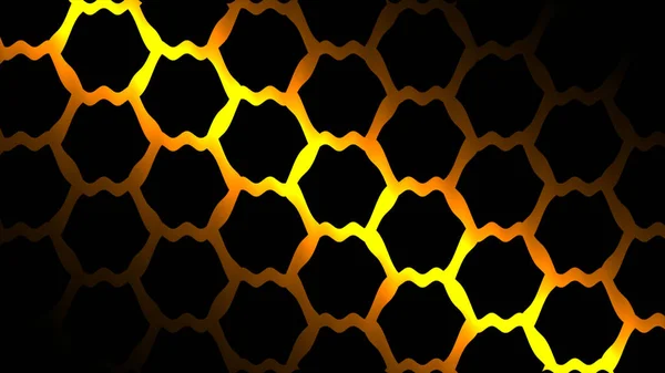 Rendering Black Orange Hexagons Background Pattern Background Black Dark Modern — 图库照片