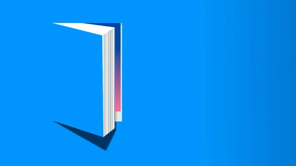 Open Book Knowledge and Reading Concept with Blue Background