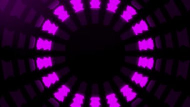 Işık tüneli video arka planı. Sanal selamlama, gece kulübü, ödül töreni için döngü animasyonu.