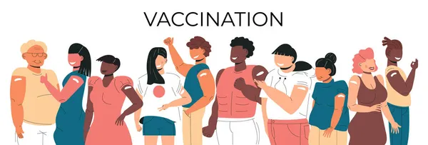 Después Vacunación Vector Concepto Compañía Vacunas Contra Coronavirus Inyección Hombro — Vector de stock