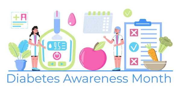 Diabetes Awareness Month November Den Usa Amerikanische Gesundheitsveranstaltung Typ Diabetes — Stockvektor