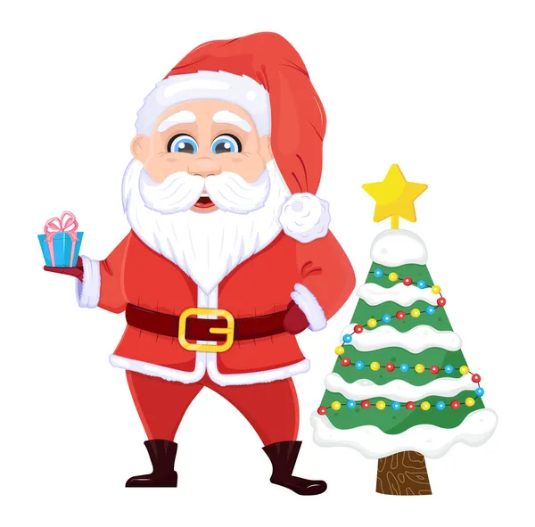 Babbo Natale Charcter Vector Natale Capodanno Illustrazione — Vettoriale Stock
