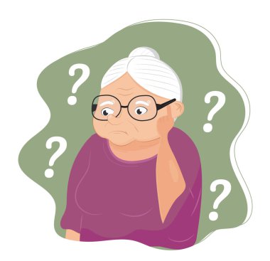 Alzheimer 'lı yaşlı kadın, nöroloji sağlık hizmetleri, Parkinson veya bunama metaforları gösteriliyor. Tıbbi web sitesi için hastalıkları hisseder. Uluslararası Yaşlılar Günü, Alzheimer.