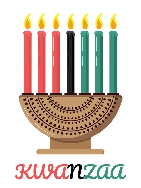 Happy Kwanzaa Invitation Vector Web Card Social Media Happy Kwanza — Stock Vector