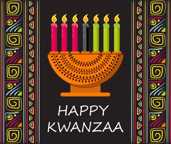 Happy Kwanzaa Invitation Vector Web Card Social Media Happy Kwanza — Stock Vector