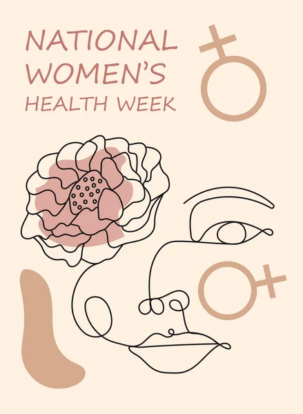 National Women Health Week Concept Vector Web App Event Mother — Vettoriale Stock