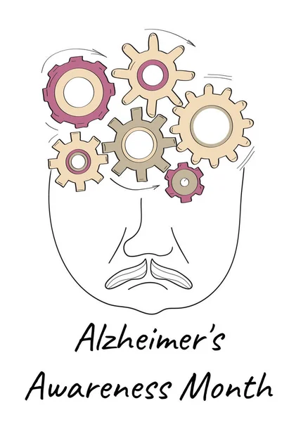 Alzheimer Έννοια Μήνα Διάνυσμα Έννοια Στο Σκίτσο Doodle Στυλ Ιατρική — Διανυσματικό Αρχείο