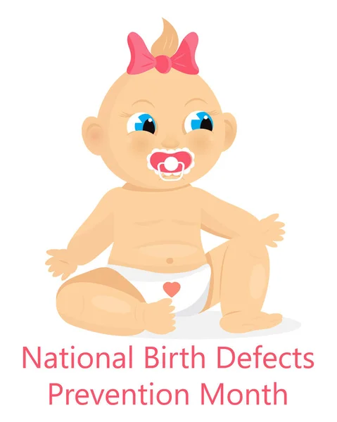 National Birth Defects Prevention Month Concept Vector Medical Event January — Vettoriale Stock