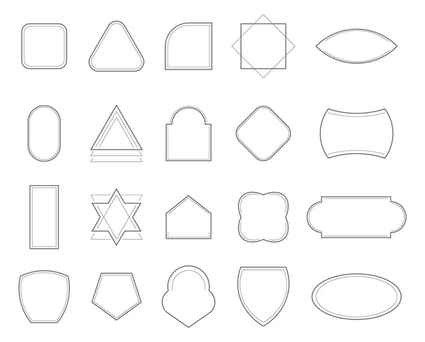 Ensemble Vecteur Cadre Géométrique Ligne Dans Style Minimaliste Cadres Bohèmes — Image vectorielle