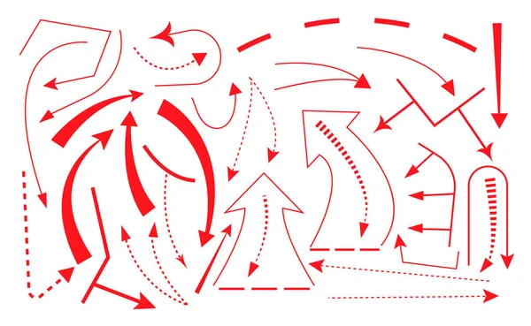 Seta Vermelha Conjunto Vetor Setas Assinam Para Mapa Militar Ursor —  Vetores de Stock