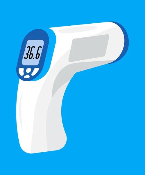 Testhőmérséklet Ellenőrzése Szükséges Érintésmentes Hőmérő Illusztráció — Stock Vector