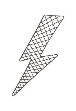 Yıldırım el sosyal ağ için simge vektörü çizdi. Flaş enerji, uyarı simgeleri, sosyal ağ hikayesi için dikkat illüstrasyonu, web, afiş.