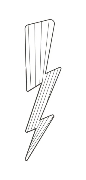 Lightning Hand gezeichneter Icon-Vektor für das soziale Netz. Blitz-Energie, Vorsicht-Symbole, Aufmerksamkeits-Illustration für Social-Net-Story, Web, Banner. — Stockvektor