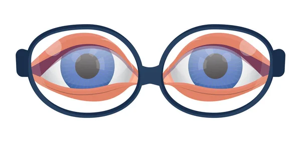 Ojos Humanos Con Gafas Compruebe Ilustración Vista Para Medicina Web — Vector de stock
