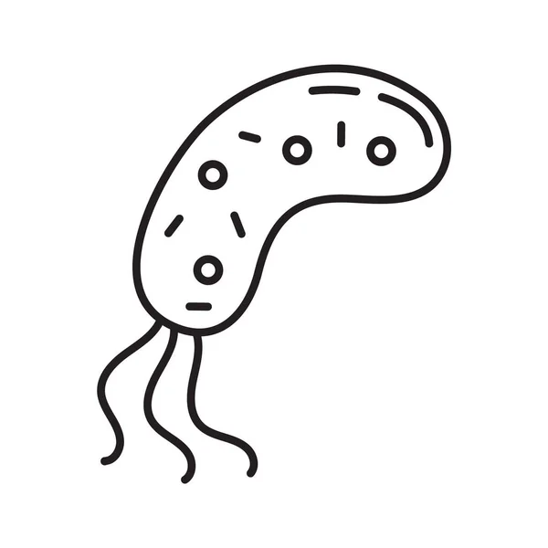 Bakterien Virussymbol Der Reihe Umrisse Stil Virusinfektion Amöben Infusoria Einfaches — Stockvektor
