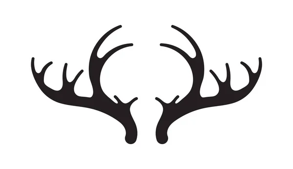 Deer Antlers Vector Silhouette Horns Wild Elk Roe Deer White — Stock Vector