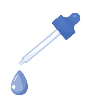 Beyaz arkaplanda boru ikonu vektörü. Sıhhiye için damla illüstrasyonlu göz damlası