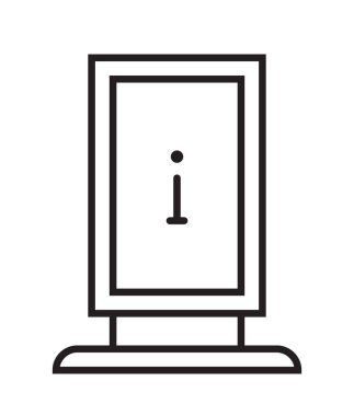 Bilgi satırı simgesi vektörü. Bilgi ve yardım masası. Bilgi Merkezi, arama bilgileri, büyüteç simgesi.