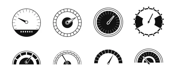 Tacho Icon Vektor Eingestellt Skalenmeter Umrissstil Tacho Symbol Symbol Für — Stockvektor