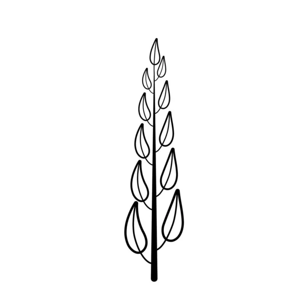 Laurel Branch Vector Line Style Wheat Olive Wreath Icon Victory — Vettoriale Stock