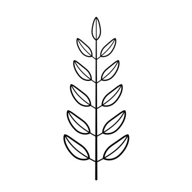 Çizgi biçiminde Laurel dal vektörü. Zafer için buğday ve zeytin çelengi ikonu, zafer. Ödülün, başarının, haberciliğin sembolü. Cephanelik şubeleri.