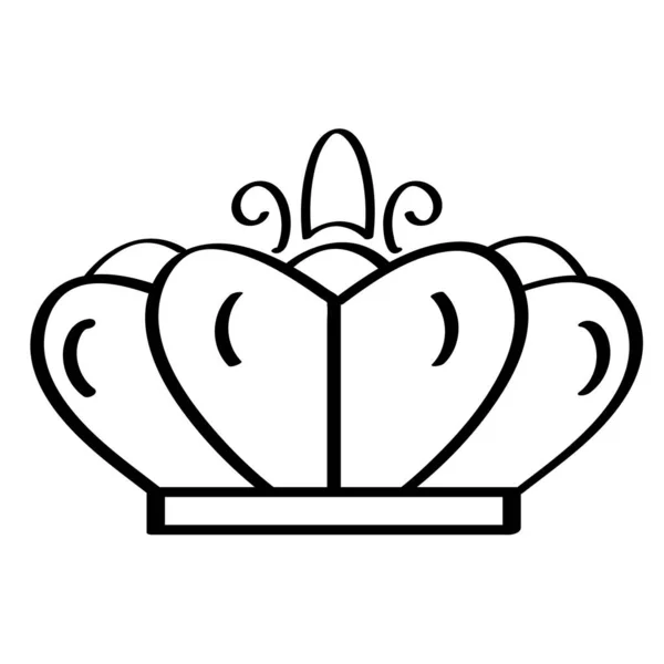 Crown Icon Vector Doodle Style Outlines Royal Family Sign Simple — Archivo Imágenes Vectoriales