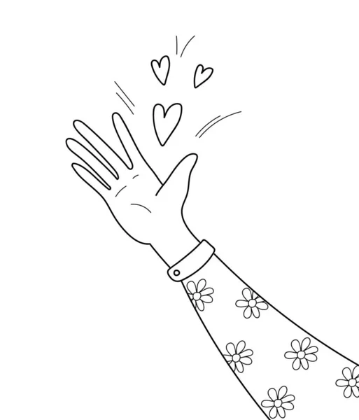 Likes Giving Concept Vector Doodle Style Give Hearts Love Impression — Vettoriale Stock