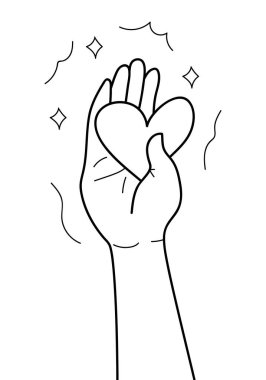 Karalama tarzında konsept vektör vermeyi seviyor. Kalpleri sevgi, izlenim, dostluk olarak ver. Takipçiler sosyal ağdaki içeriği severler. Teşekkür ederim. Ver, sevgiyi paylaş. Gönüllüler simgesi.