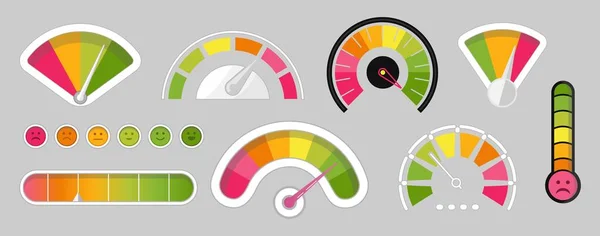 Credit Score Icon Set Vector Bank Indicator Client Credit History — Stockvektor