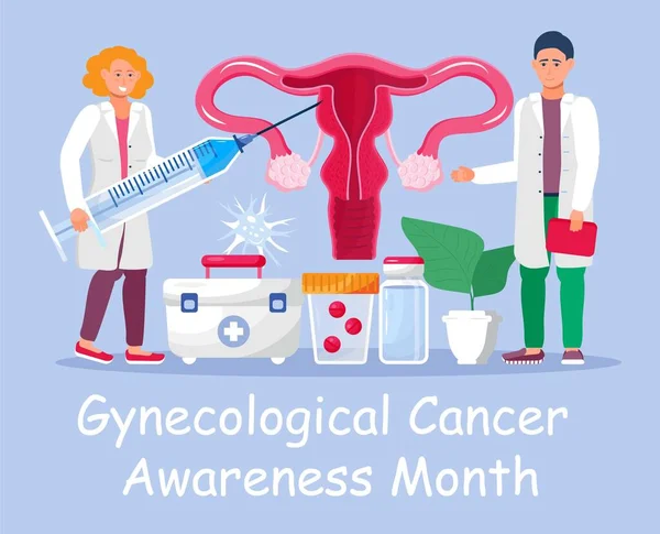 Gynecologic Cancer Awareness Month Concept Vector Medical Websites App Tiny — Stock vektor