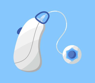 İşitme cihazı vektörü. Eylül ayının son pazar günü Dünya Sağır Günü konsepti. Toplantı, seminer ve uygulama, iniş sayfası, web sitesi için çeşitli sağırlık farkındalığı kampanyası tasarımı.