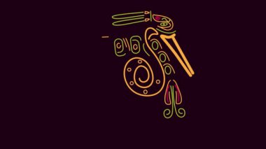 National Hispanic Heritage Month animation for card, banner, poster video. Aztecs, Incas. Latino American poncho ornament . Parrot, cockatoo, toucan clip embroidery.