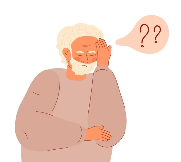 Uomo Anziano Con Problemi Mentali Alzheimer Vecchio Neurologia Assistenza Sanitaria — Vettoriale Stock