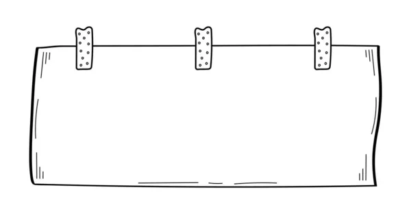 Foglio Vuoto Carta Stile Doodle Schizzo Rigidi Vettoriale Illustrazione Note — Vettoriale Stock